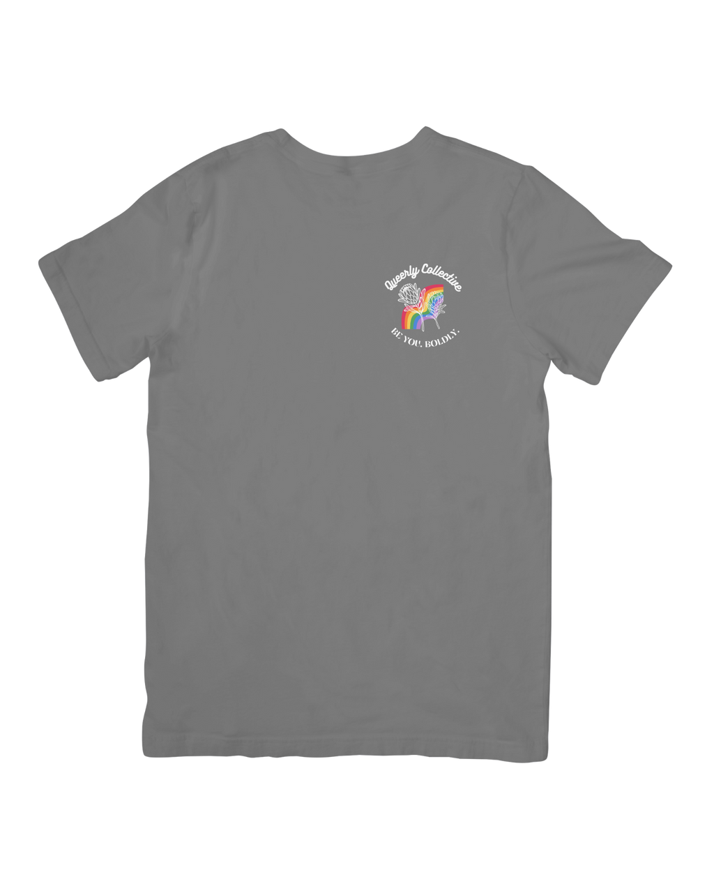 QC Signature  Solid Grey Tee | 100% Cotton