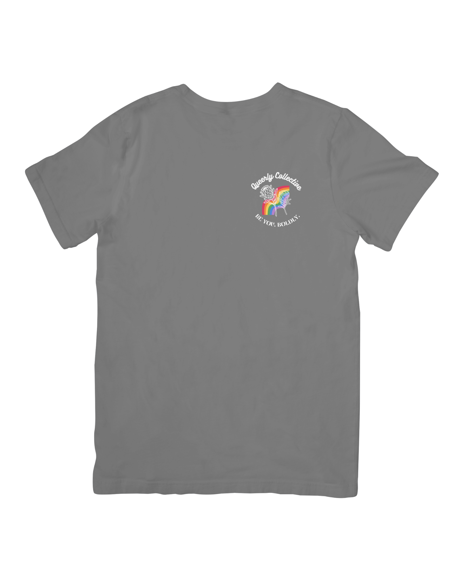QC Signature  Solid Grey Tee | 100% Cotton